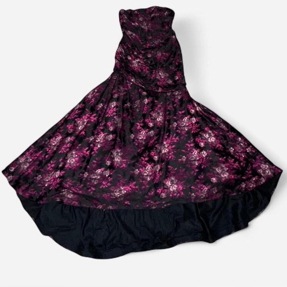Vintage Amsale Floral Strapless Dress size 12